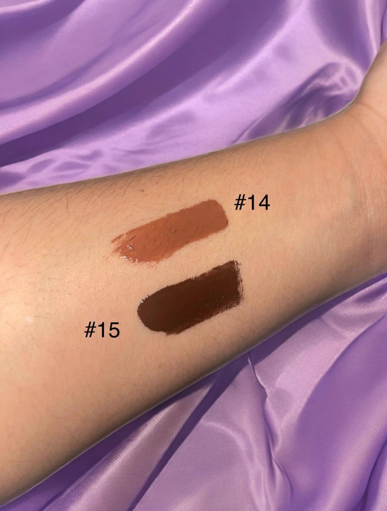 High-Shine Vegan Lip Gloss in variant of L#14 and L#15, providing a vibrant L#14 and L#15with a glossy shine