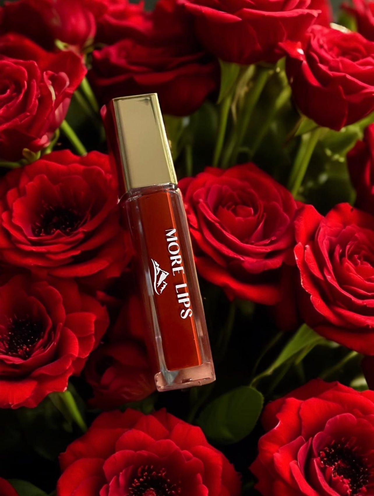 High-Shine Vegan Lip Gloss in Crimson Red, providing a vibrant red color with a glossy shine